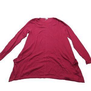LOGO by Lori Goldstein Size Med Maroon Cotton Cashmere Blend Pullover Sweater